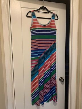 Ronni Nicole 8P Multicolor Striped Tank Maxi Dress